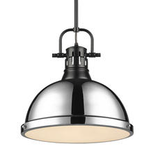  3604-L BLK-CH - Duncan Large Pendant with Rod